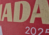 Text 'CANADA 2025' on a red background