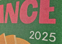 Text 'FRANCE 2025' on a green background with a logo.